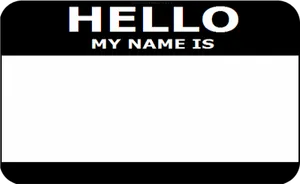 Hello My Name Is Sticker Template PNG Image