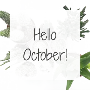 Hello October Floral Greeting PNG Image