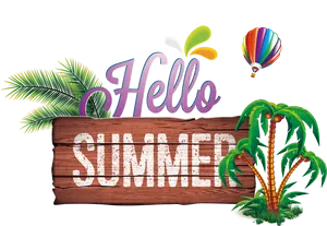 Hello Summer Greeting PNG
