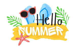 Hello Summer Greeting Graphic PNG Image