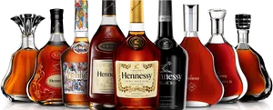 Hennessy Cognac Bottle Collection PNG Image