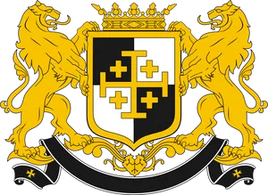 Heraldic_ Coat_of_ Arms_with_ Lions PNG Image