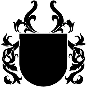 Heraldic Shield Floral Design PNG Image