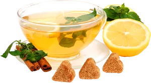 Herbal Teawith Lemonand Cinnamon PNG Image