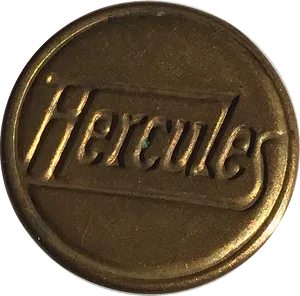 Hercules Branded Metal Button PNG Image