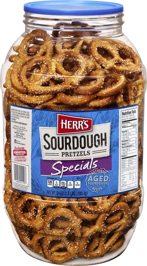 Herrs Sourdough Pretzels Jar PNG Image