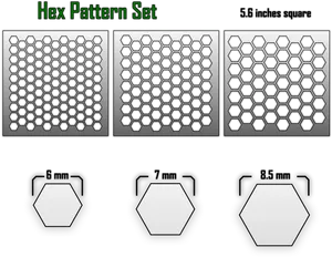 Hexagonal Pattern Set Variations PNG Image