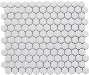 Hexagonal White Tile Pattern PNG Image