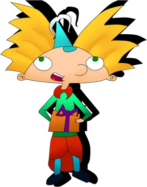 Hey Arnold Character Birthday Hat PNG Image