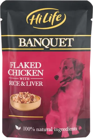 Hi Life Banquet Dog Food Flaked Chicken Rice Liver PNG Image