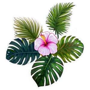 Hibiscus Sticker Art Png 06272024 PNG Image