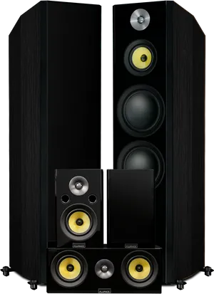 High End Home Theater Speaker Set PNG Image