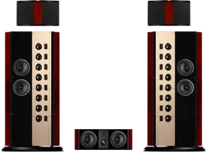 High End Home Theater Speaker System PNG Image