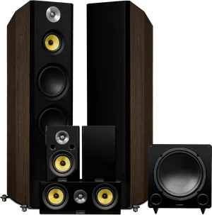 High End Home Theater Speaker System PNG Image