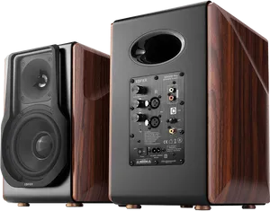 High End Wooden Speaker System PNG Image