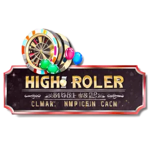 High Roller Casino Signage PNG Image