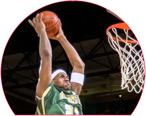 High School Basketball Dunk Action PNG Image