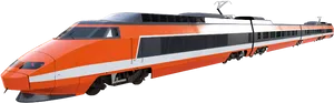 High Speed Train Orangeand White PNG Image