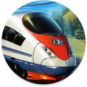 High Speed Trainin Circular Frame PNG Image