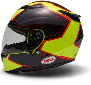 High Visibility Motorcycle Helmet PNG Image