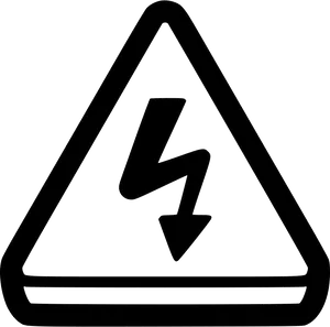 High Voltage Warning Sign Outline PNG Image