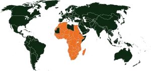 Highlighted African Continent Map PNG Image