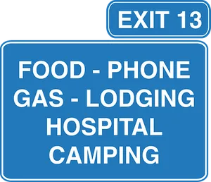 Highway Exit Signwith Phone Indication PNG Image