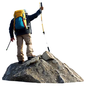 Hiker On Peak Png Lmq PNG Image