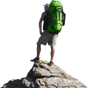 Hiker_ Summiting_ Mountain_ Peak.png PNG Image