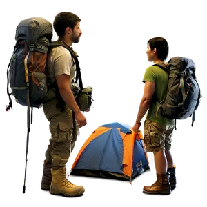 Hiker With Tent Png Nvj PNG Image