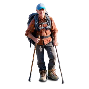 Hiker With Walking Stick Png Fqe24 PNG Image