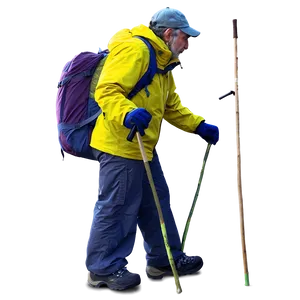 Hiker With Walking Stick Png Fyi34 PNG Image