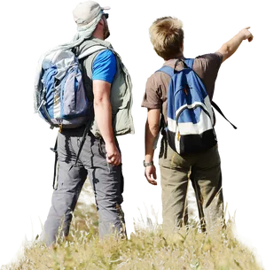 Hikers_ Looking_ Out_ Over_ Hilltop.png PNG Image