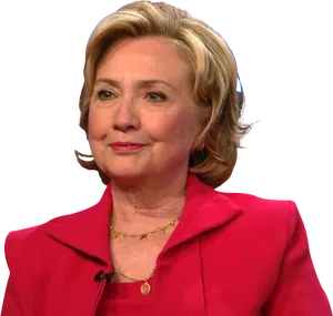 Hillary Clintonin Red Blazer PNG Image