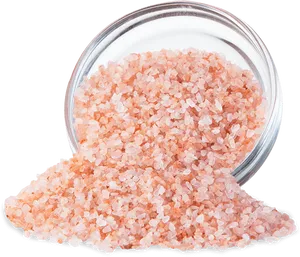 Himalayan Pink Salt Spilled From Glass Jar PNG Image