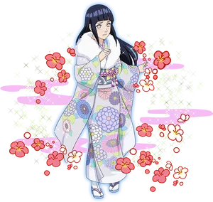 Hinatain Traditional Kimono PNG Image