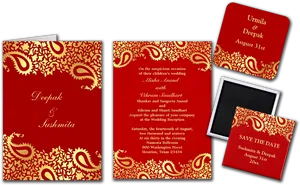 Hindu Wedding Invitation Set PNG Image