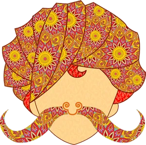 Hindu Wedding Turbanand Mustache PNG Image