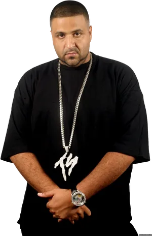 Hip Hop Artist With Chain And Watch PNG Image