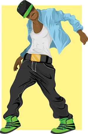 Hip Hop Dancer Illustration PNG Image