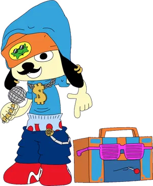 Hip Hop Dog Cartoon Character PNG Image