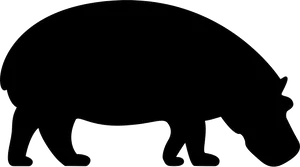 Hippopotamus Silhouette Graphic PNG Image