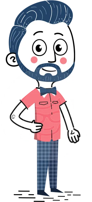 Hipster Businessman Cartoon Character PNG Image