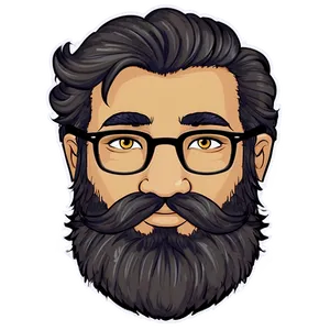 Hipster Cartoon Beard Png Tik PNG Image