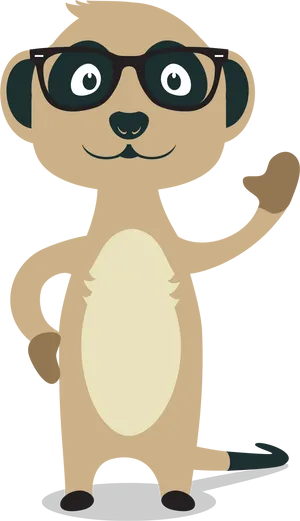 Hipster Meerkat Cartoon PNG Image