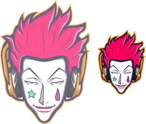 Hisoka Morow Stylized Portraits PNG Image