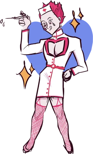 Hisoka Nurse Version Artwork PNG Image