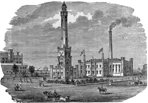 Historic Chicago Water Tower Illustration PNG Image