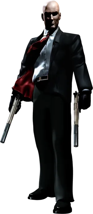 Hitman_ Agent_47_ Dual_ Pistols PNG Image