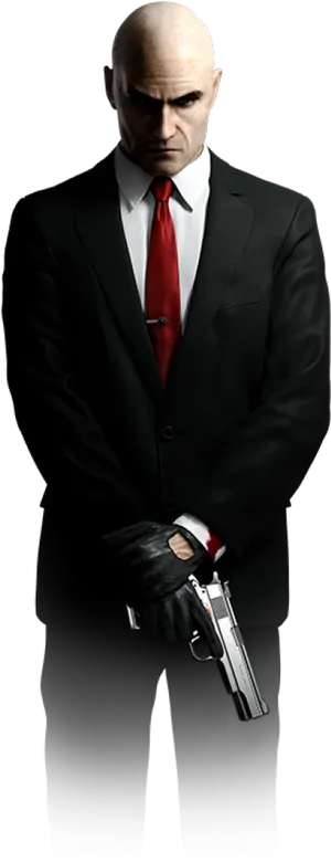 Hitman_ Agent47_ Classic_ Pose PNG Image